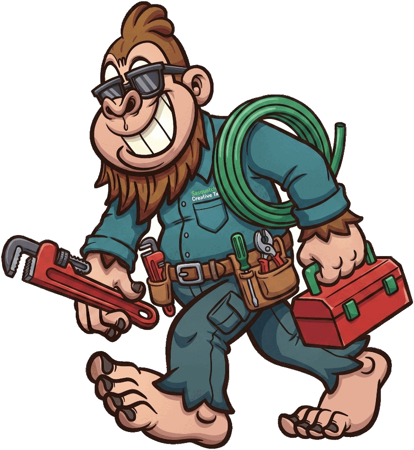 Sasquatch Creative plumbers mascot